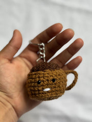 Cozy Brew Crochet Keychain (Handmade)