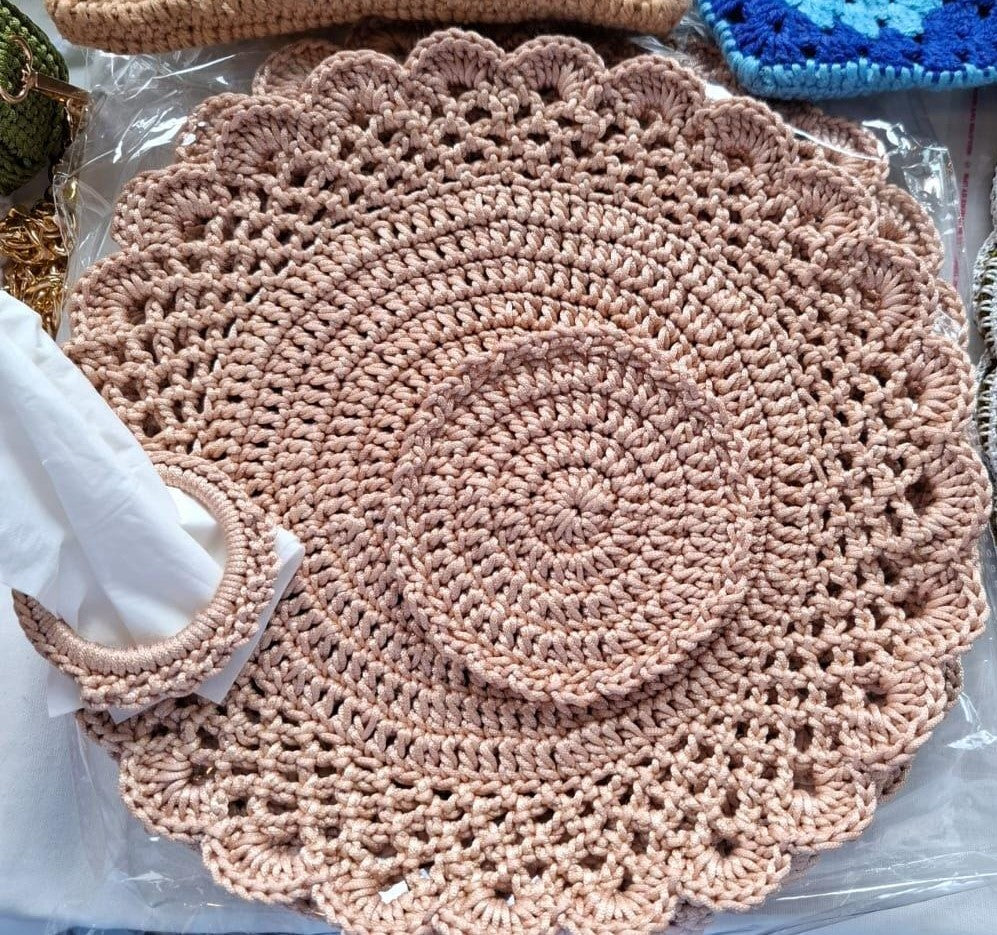 Handcrafted Crochet Ring Coaster (6 pcs)