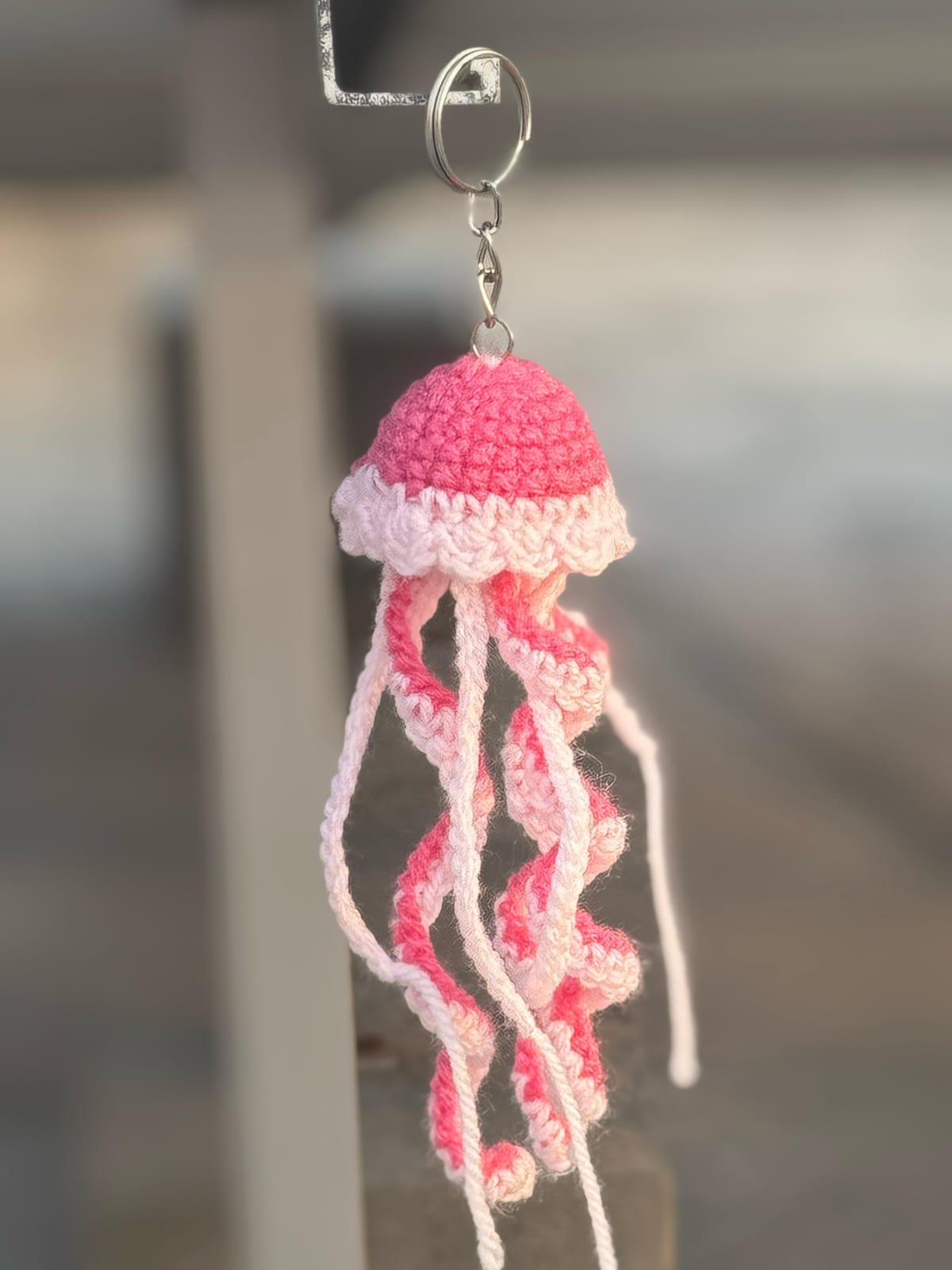 Jellyfish Crochet Keychain