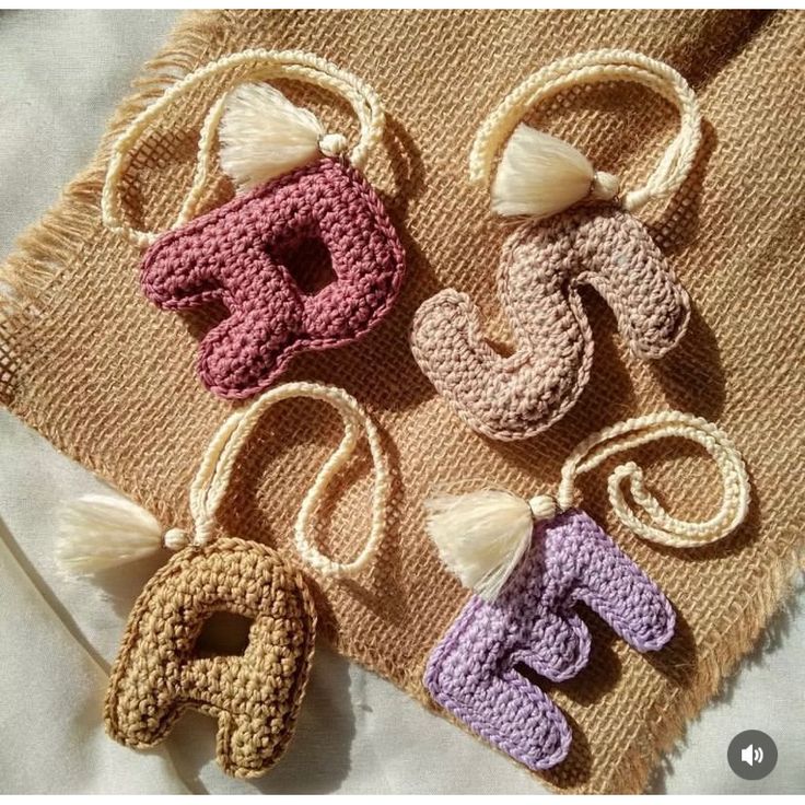Initial Letter Crochet Keychain