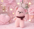 Pink Teddy Crochet Key Chain